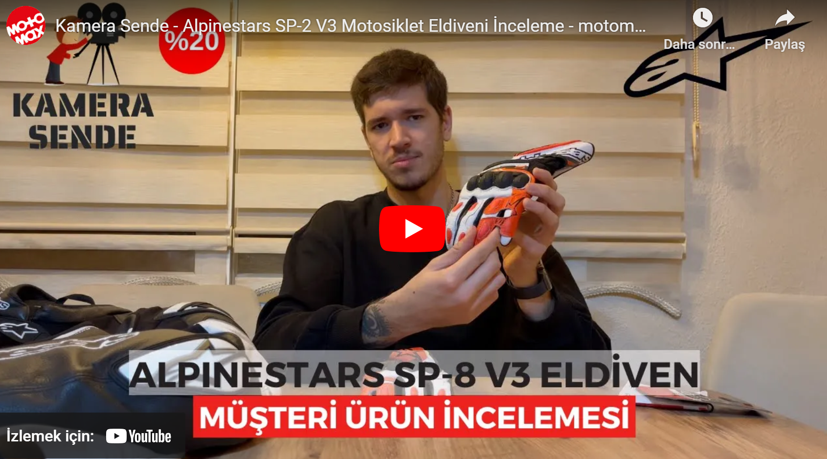 Kamera Sende - Alpinestars SP-2 V3 Motosiklet Eldiveni İnceleme