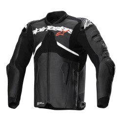 Alpinestars ATEM V5 Korumalı Deri Motosiklet Montu Siyah / Beyaz 