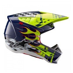 Alpinestars S-M5 Rash Off-Road Motosiklet Kaskı Lacivert / Sarı / Beyaz - 2