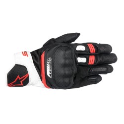 Alpinestars SP-5 Deri Korumalı Motosiklet Eldiveni Siyah / Beyaz / Kırmızı - 1