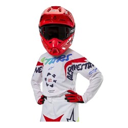 Alpinestars Youth Racer Hana Genç Kros Motosiklet Jersey Kırmızı / Beyaz - 3