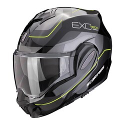 Scorpion Exo-Tech Evo Pro Commuta Çene Açılabilir Motosiklet Kaskı Siyah / Gri / Sarı 